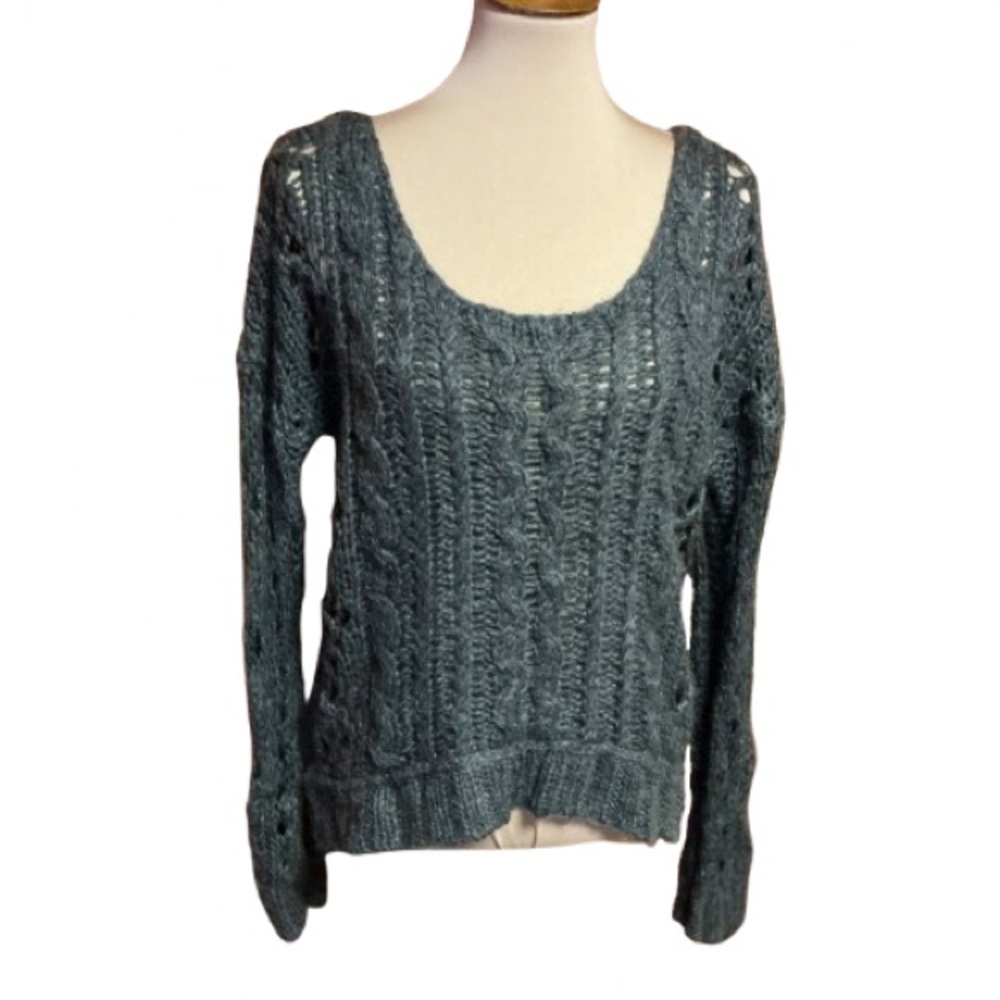 Free People Grey Wool Blend Chunky Sweater